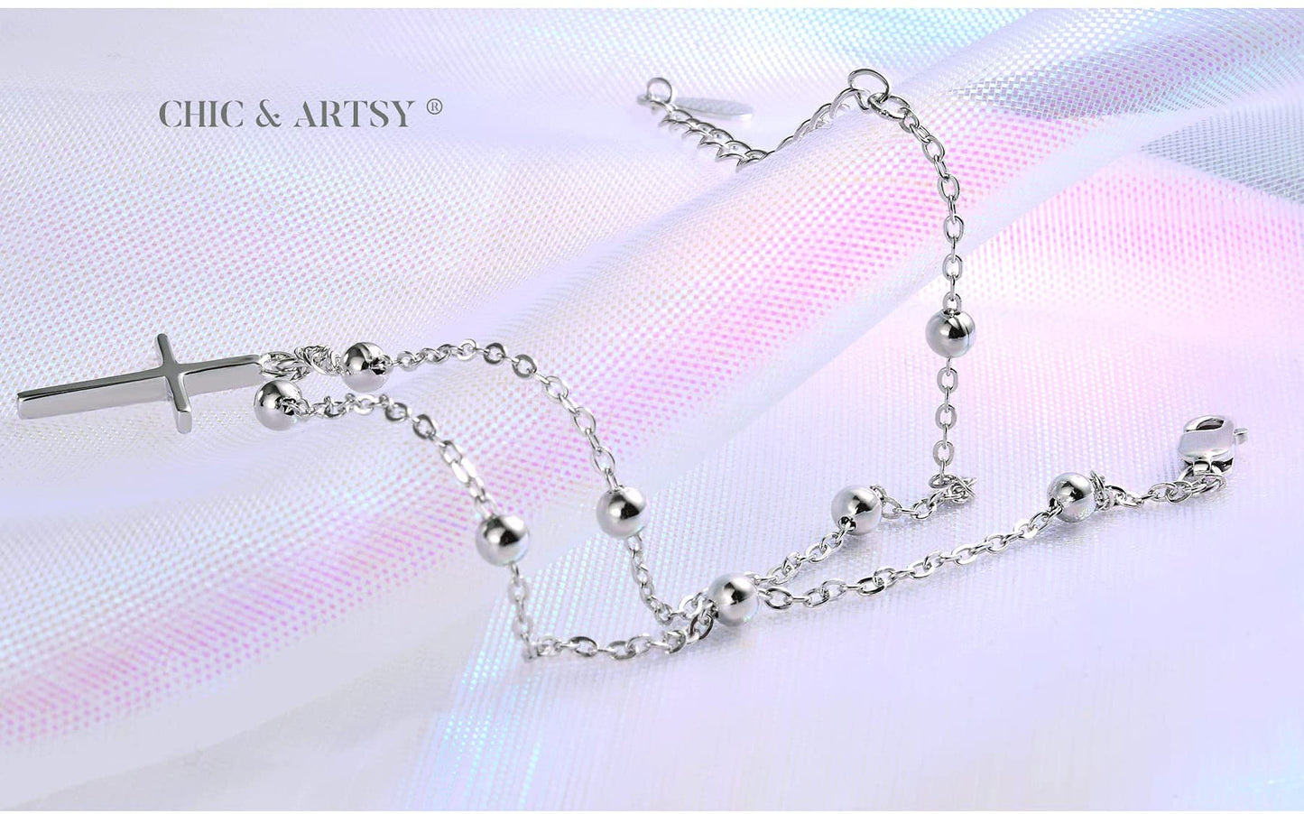 925 Sterling Silver Cross Ankle Bracelet