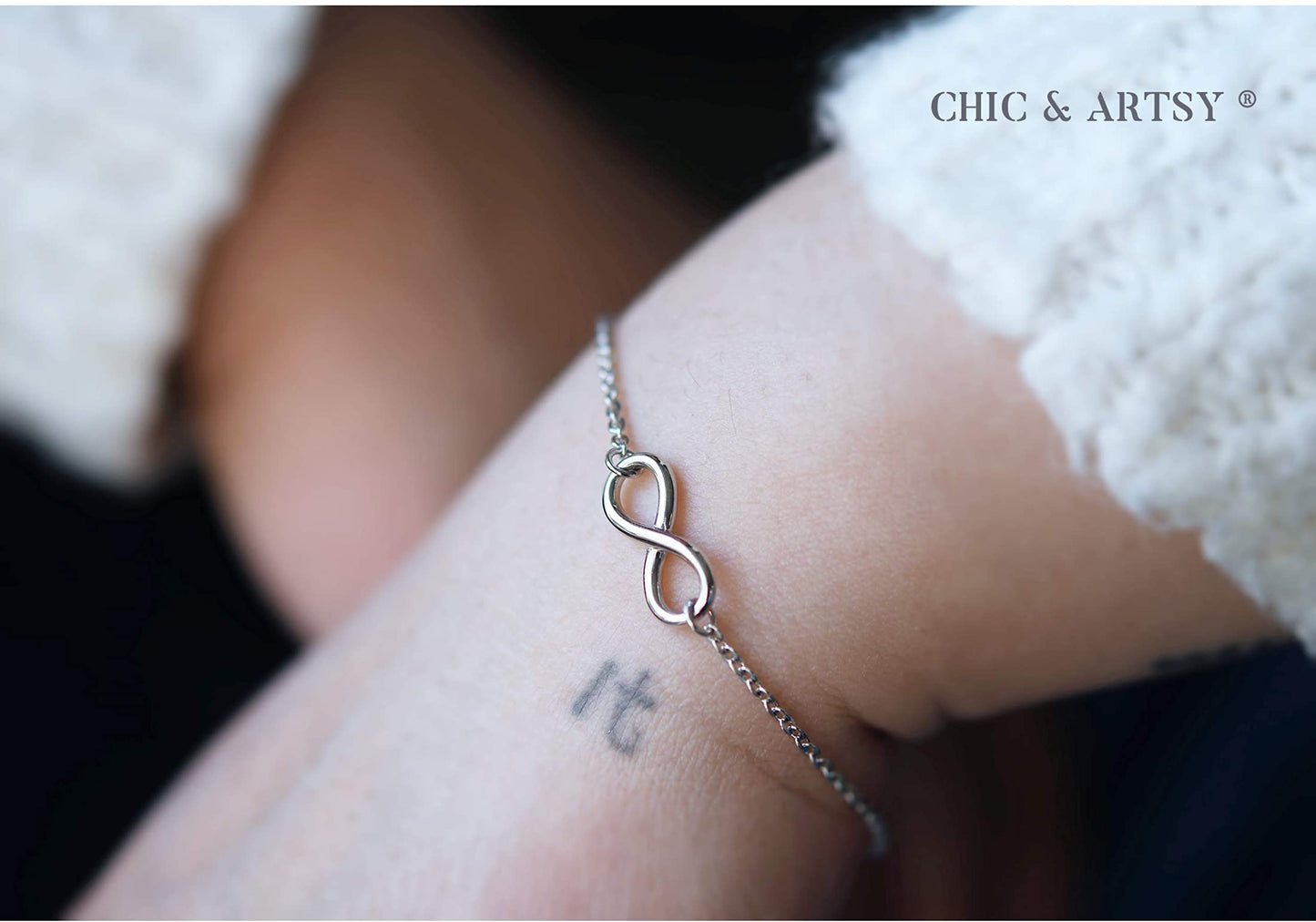 925 Sterling Silver Infinity Love Bracelet for Women