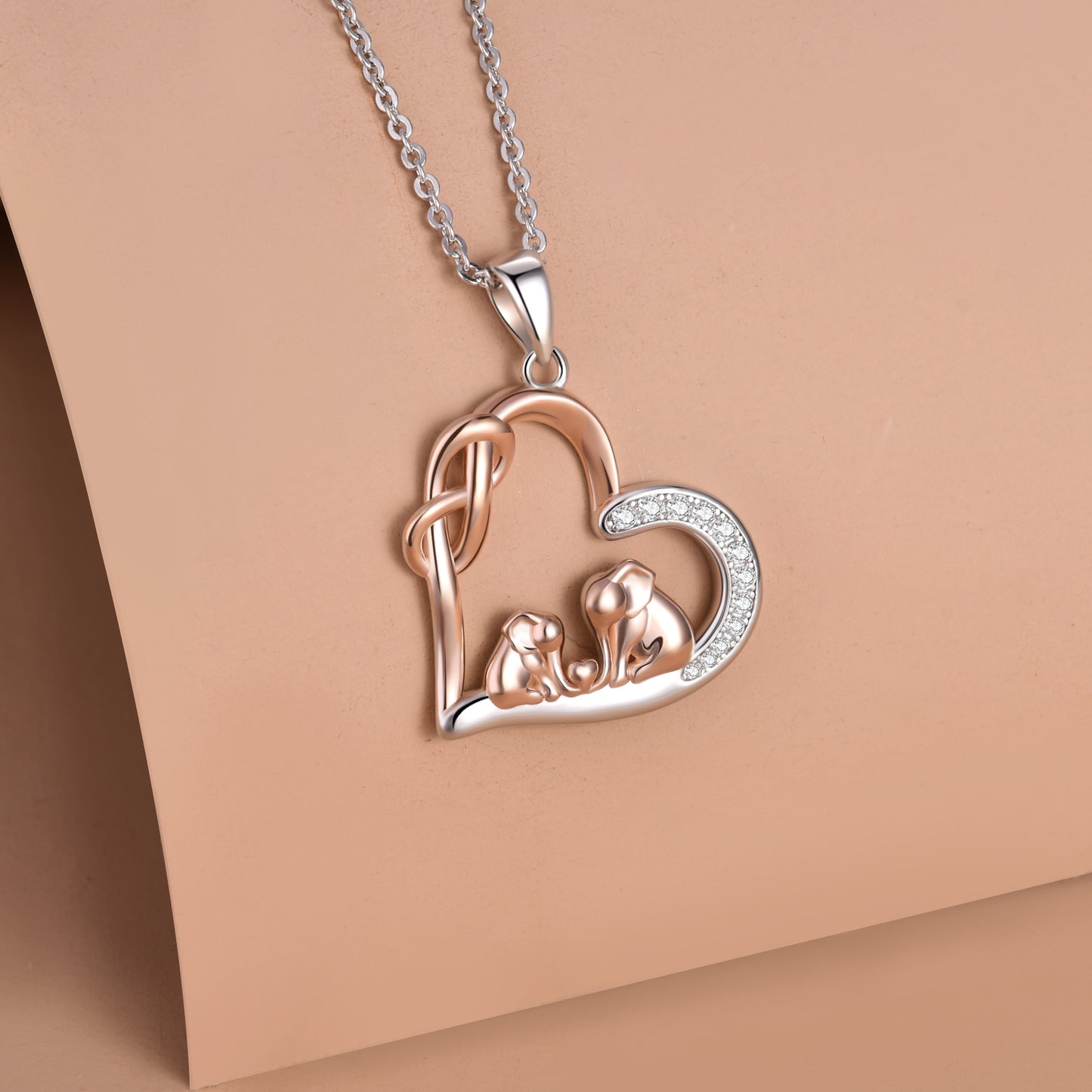 925 Sterling Silver Lucky Mom Elephant Necklace