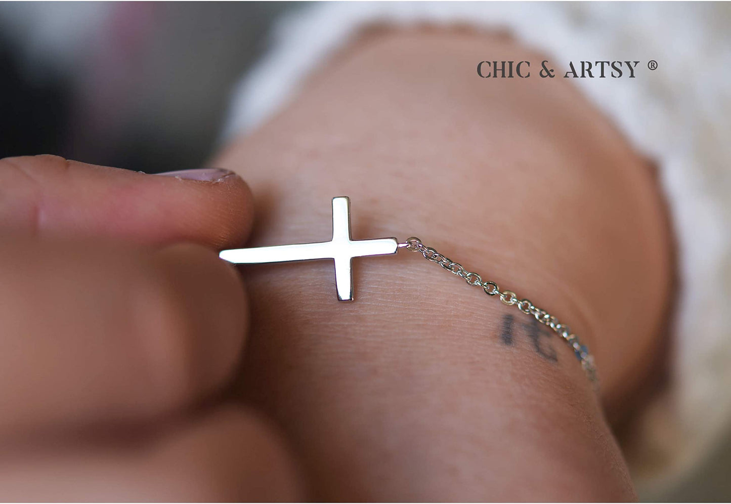 925 Sterling Silver Cross Bracelet for Women