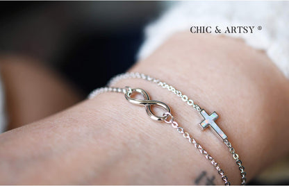 925 Sterling Silver Infinity Love Bracelet for Women