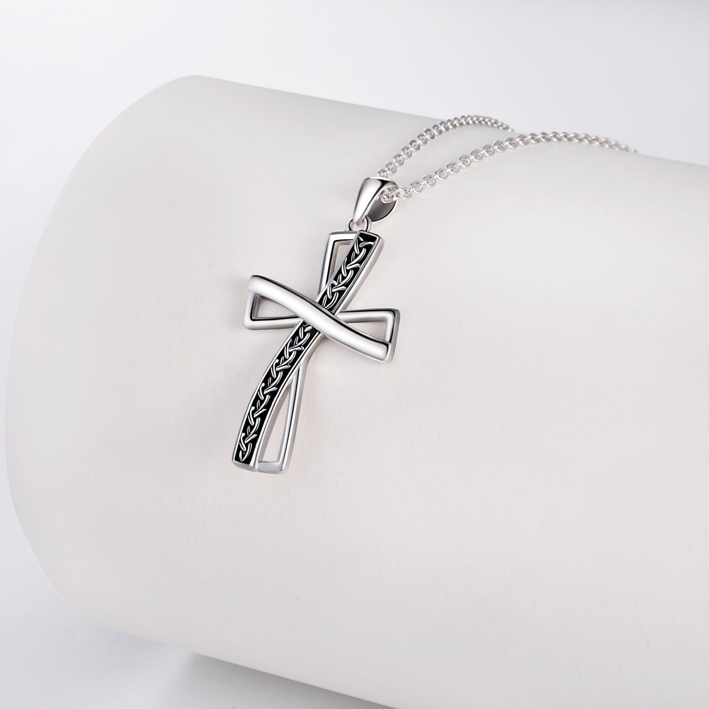 925 Sterling Silver Celtic Knot Cross Necklace