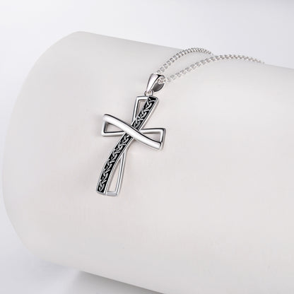 925 Sterling Silver Celtic Knot Cross Necklace