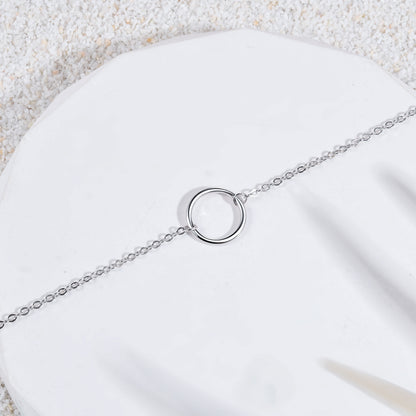 925 Sterling Silver Circle Anklet Bracelet