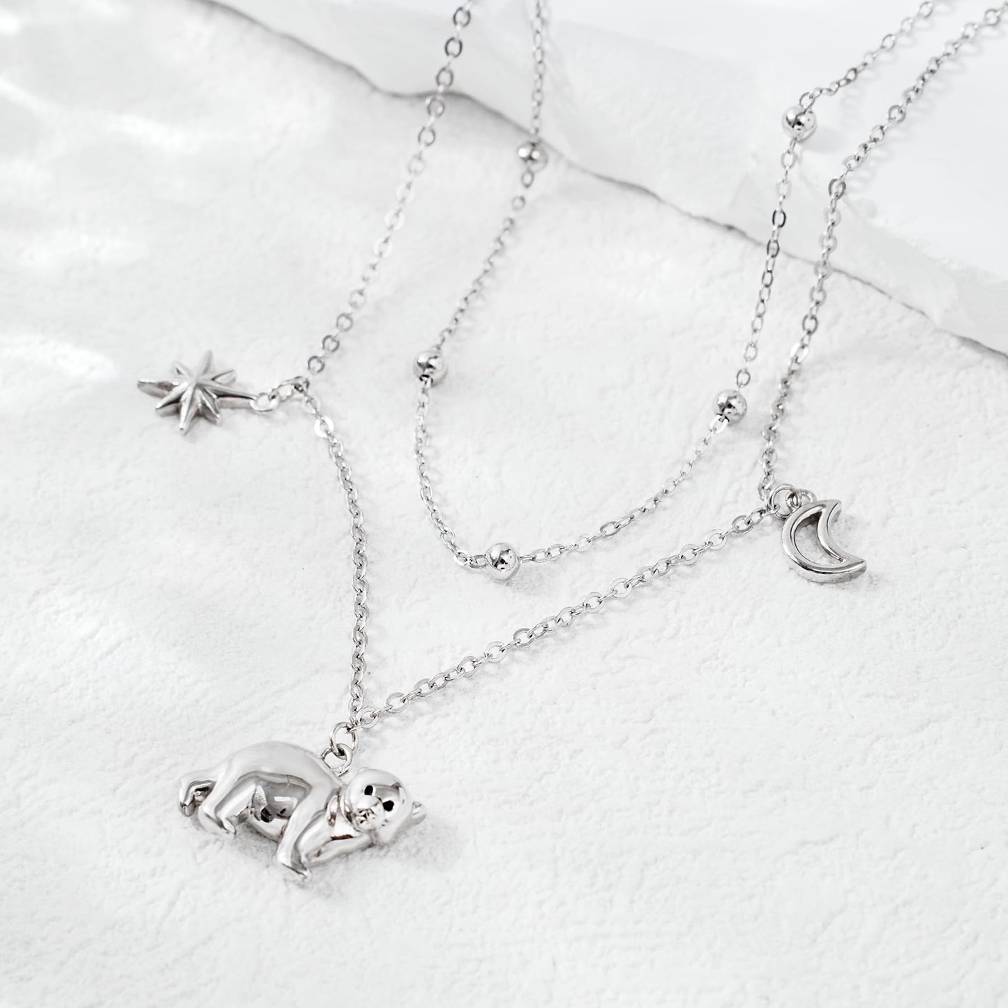 925 Sterling Silver Bear Cute Bear Anklets for Women Adjustable Foot Jewelry