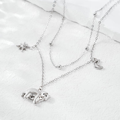 925 Sterling Silver Bear Cute Bear Anklets for Women Adjustable Foot Jewelry