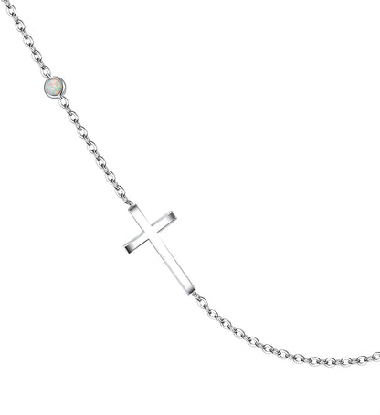 925 Sterling Silver Sideways Cross Necklace