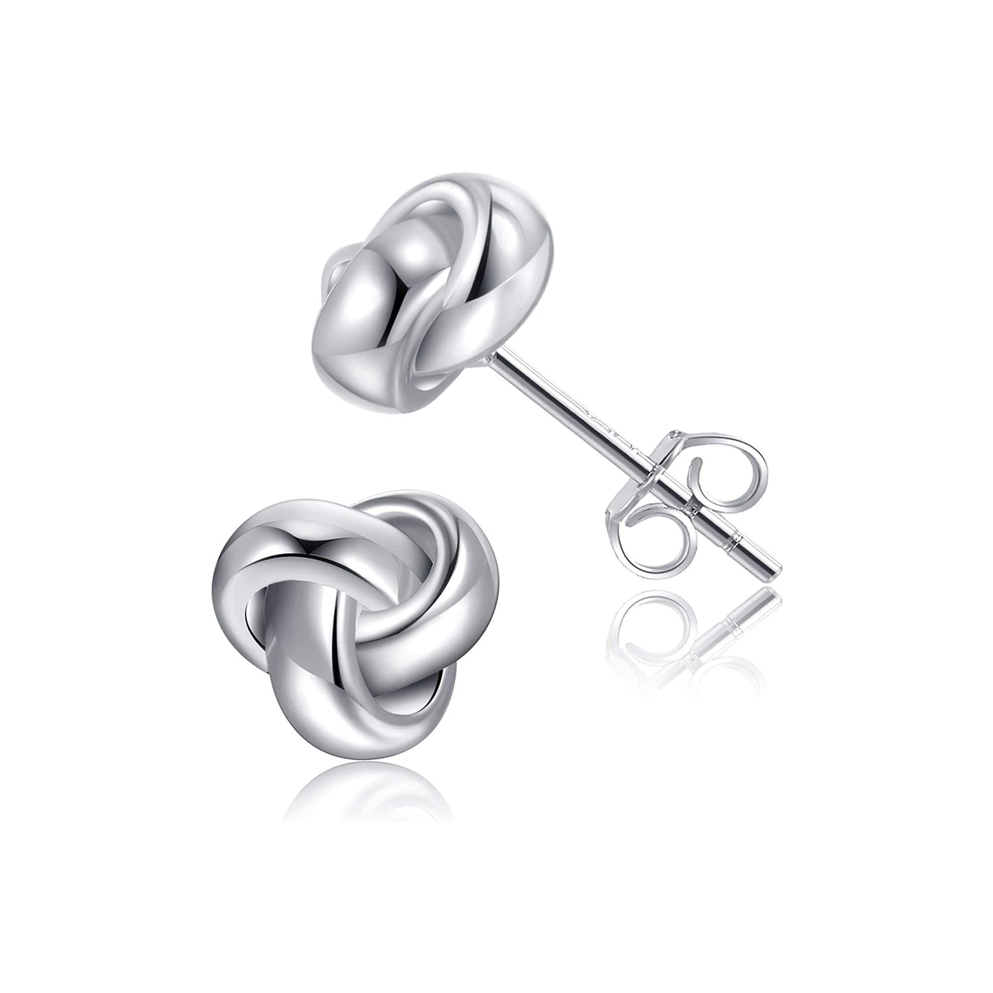 925 Sterling Silver Love Knot Stud Earrings