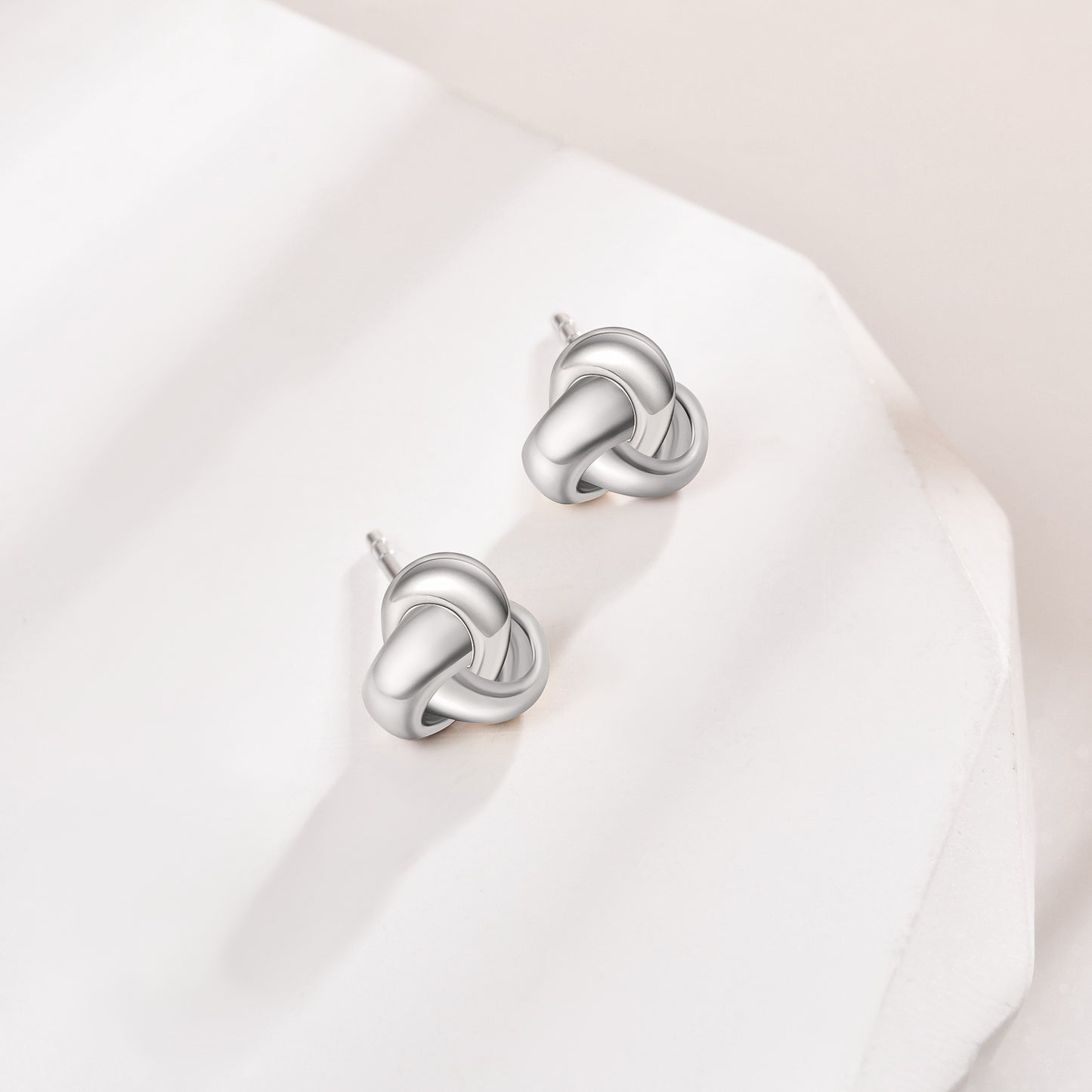 925 Sterling Silver Love Knot Stud Earrings