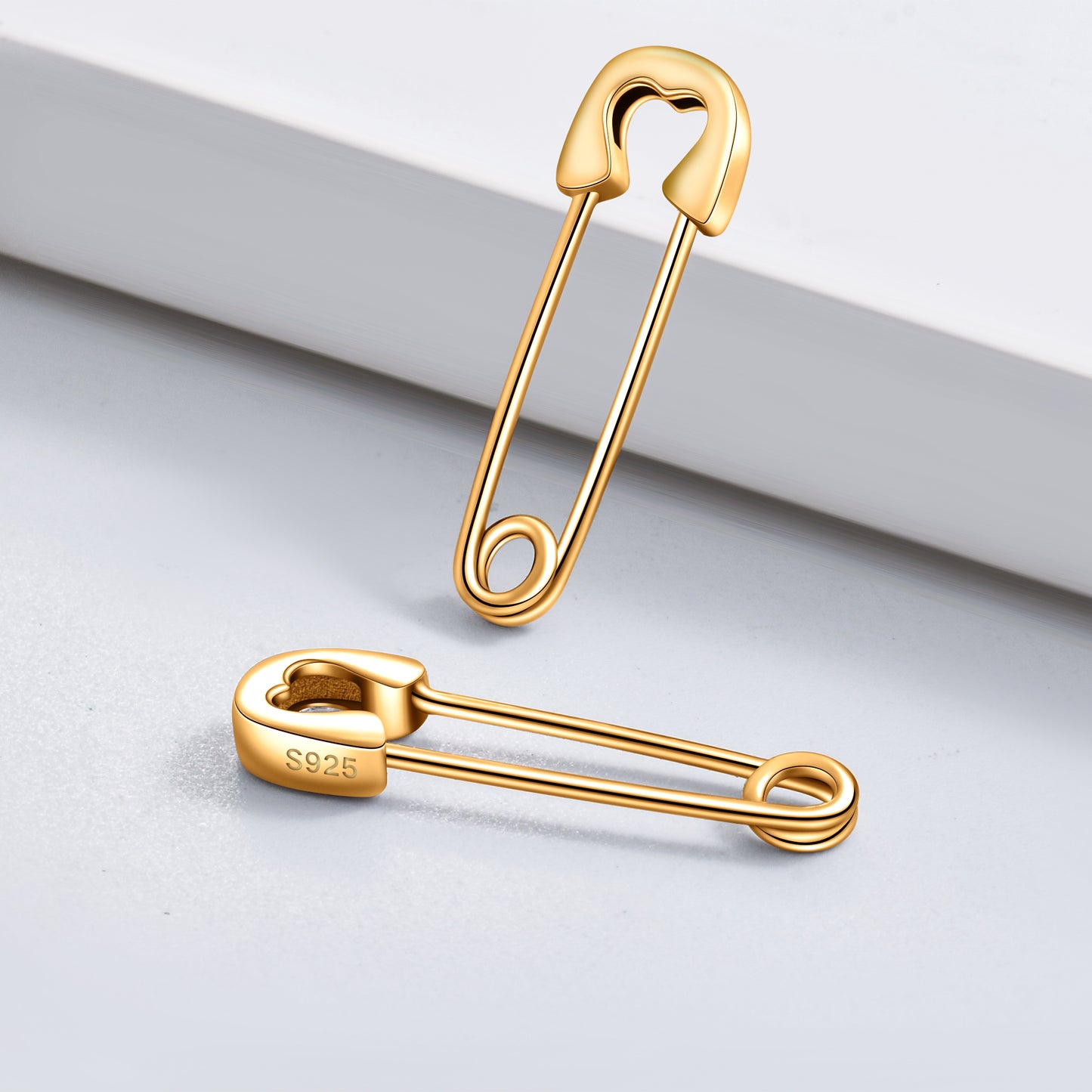 925 Sterling Silver Safety Pin Earrings for Women