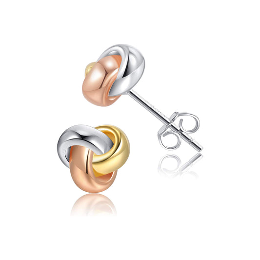 925 Sterling Silver Love Knot Stud Earrings