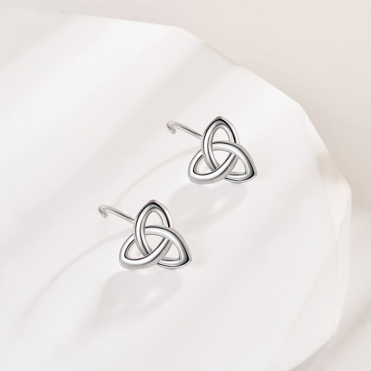 925 Sterling Silver Celtic Knot Huggie Hoop Earrings