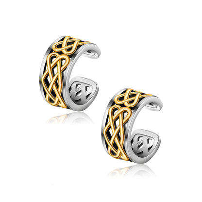 925 Sterling Silver Celtic Knot Ear Cuff Earrings