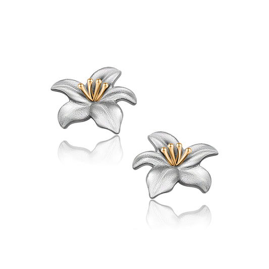 925 Sterling Silver Hypoallergenic Cute Lily Earrings for Women