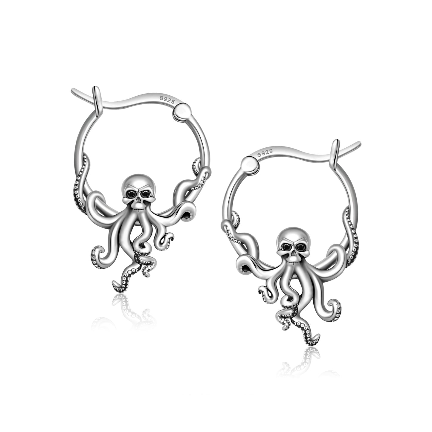 925 Sterling Silver Octopus Earrings Tentacle Dangle Earrings