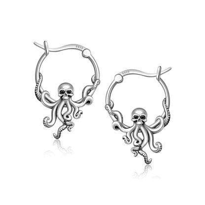 925 Sterling Silver Octopus Earrings Tentacle Dangle Earrings