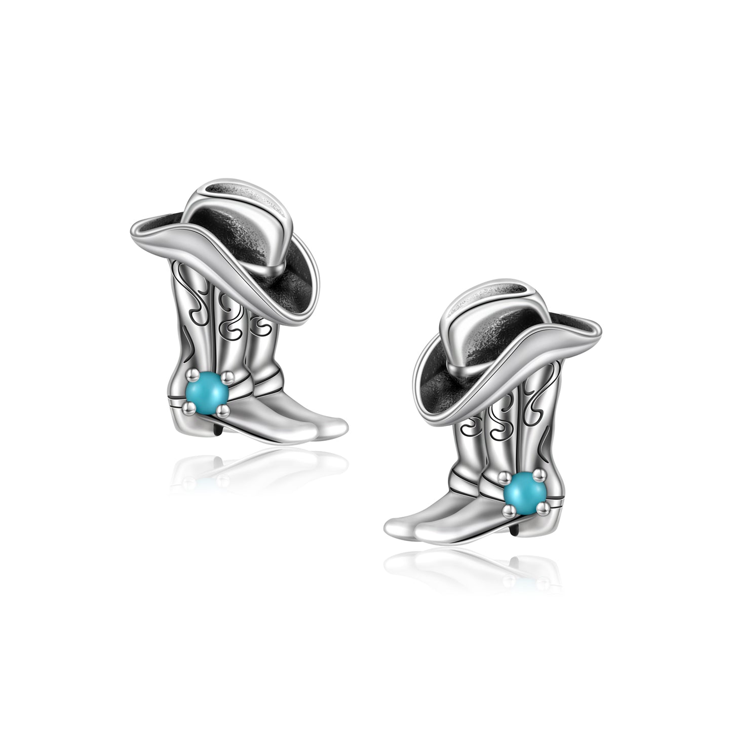 925 Sterling Silver Boot Earrings Dainty Cowboy Boot Earrings for Women