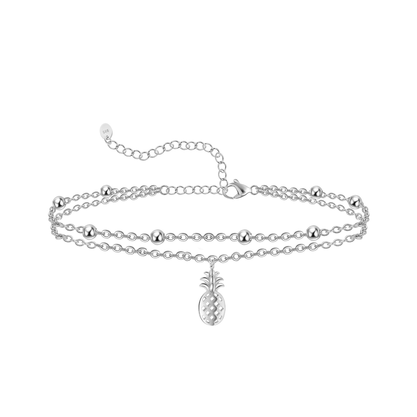 925 Sterling Silver Pineapple Anklet Bracelet