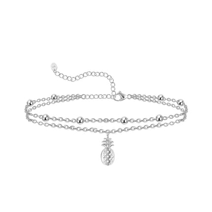 925 Sterling Silver Pineapple Anklet Bracelet