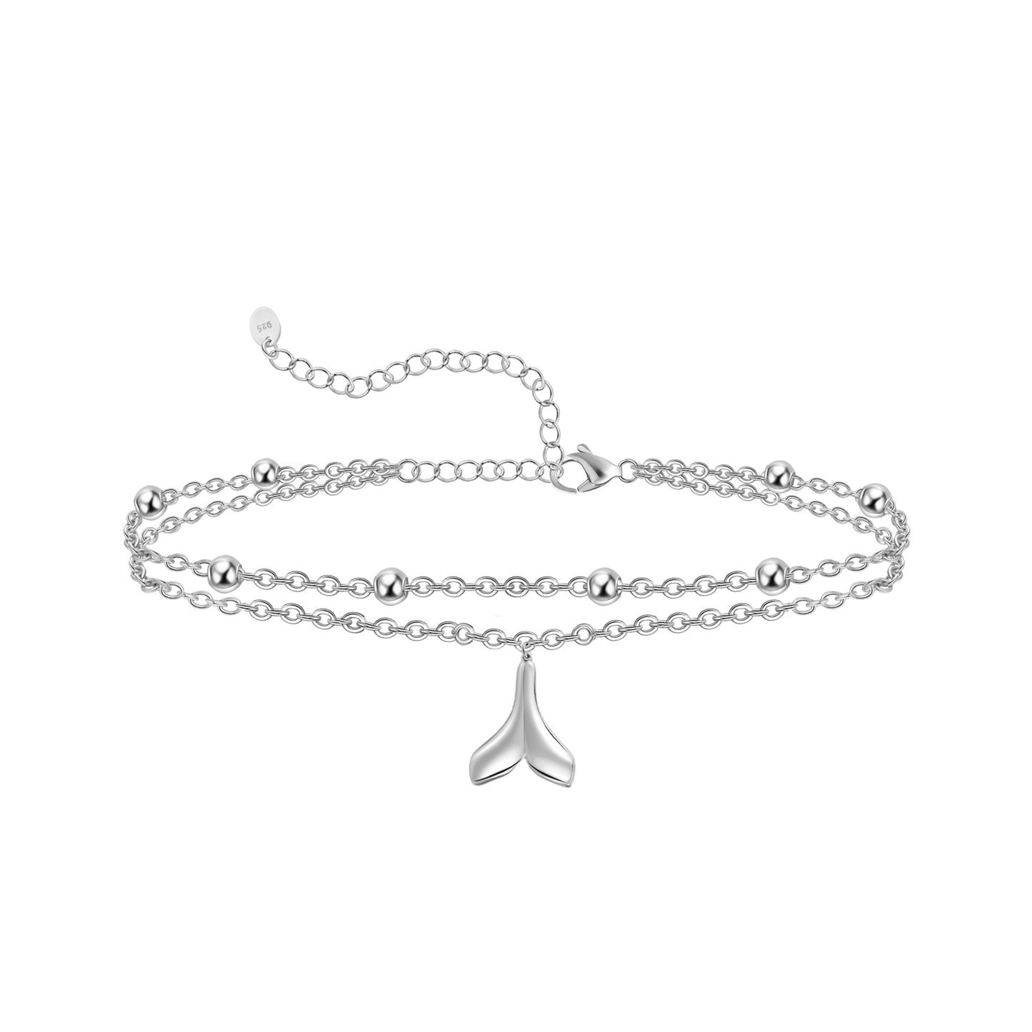 925 Sterling Silver Fishtail Anklet Bracelet