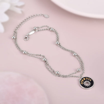 Moon Phase Anklets 925 Sterling Silver Phases of The Moon Anklets Bracelets