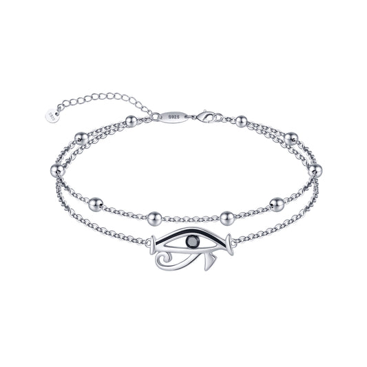 925 Sterling Silver Egyptian Eye of Horus Anklet Bracelets