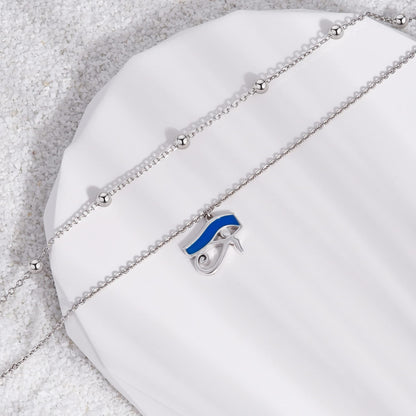 Eye of Horus Anklet 925 Sterling Silver Egyptian Eye of Horus Ankle Bracelet for Women