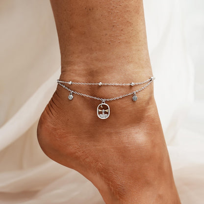Ankle Bracelet 925 Sterling Silver lighthouse Anklet 10 Inches Beachy Anklets for Women
