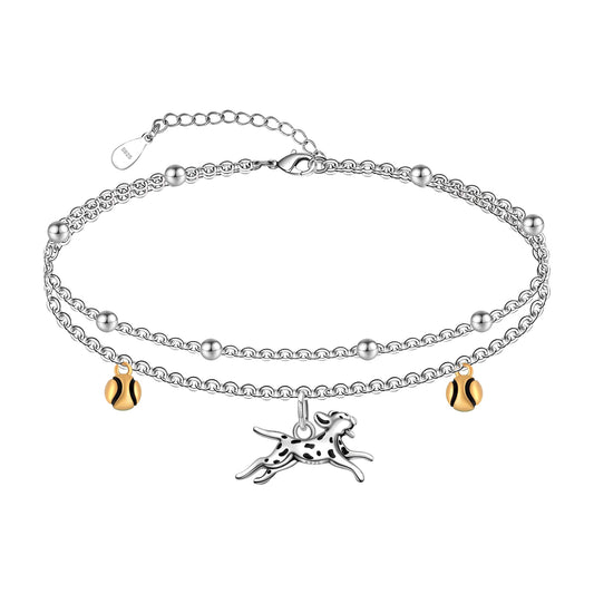 Ankle Bracelet 925 Sterling Silver Dog Anklet Dainty Layered Ankle Bracelet for Women