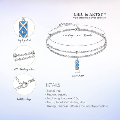 Ankle Bracelet 925 Sterling Silver Dainty Boho Anklet Bracelets for Women