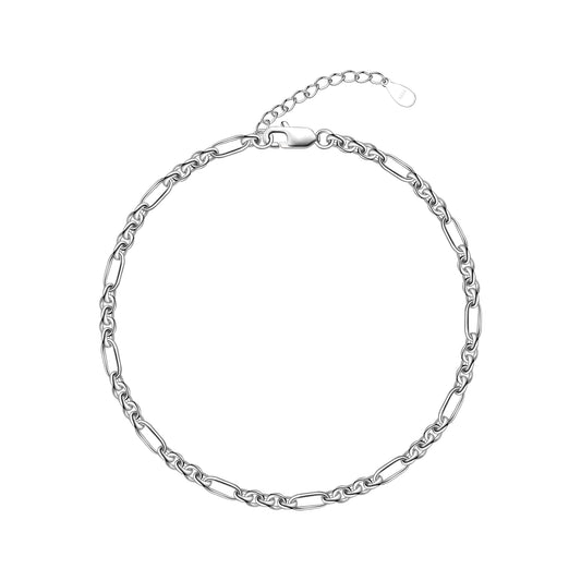 Anklets 925 Sterling Silver Paperclip Silver Ankle Bracelets