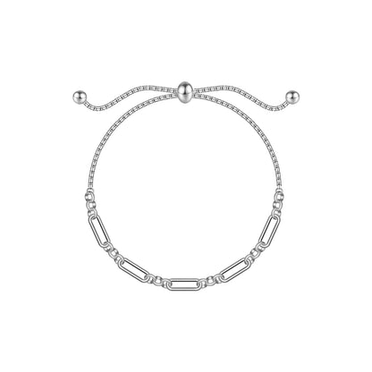 925 Sterling Silver Paperclip Link Anklet Bracelet