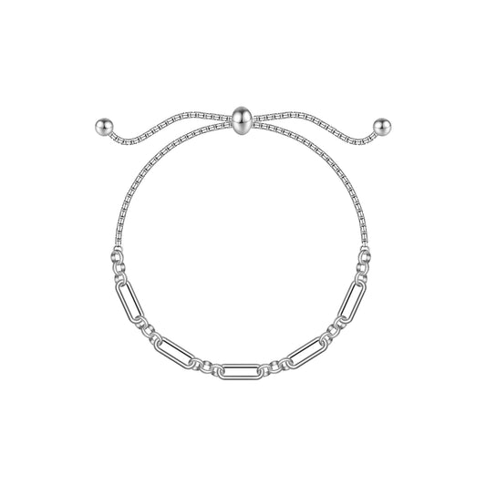 925 Sterling Silver Paperclip Link Anklet Bracelet