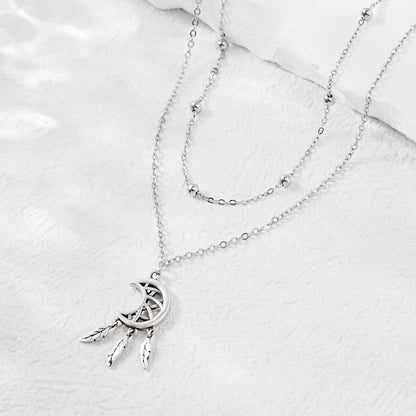 925 Sterling Silver Dream Catcher Anklets Dainty Moon Layered Anklet Bracelets