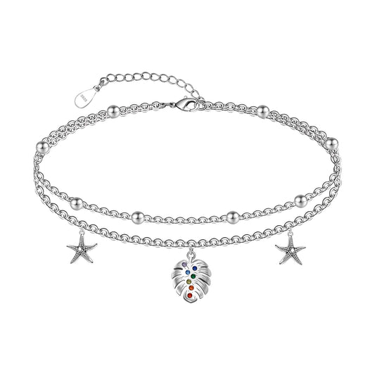 Ankle Bracelet for Women 925 Sterling Silver Chakra Anklet Bracelets