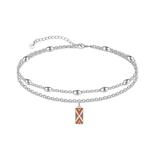 Ankle Bracelet 925 Sterling Silver Boho Double Layer Anklets