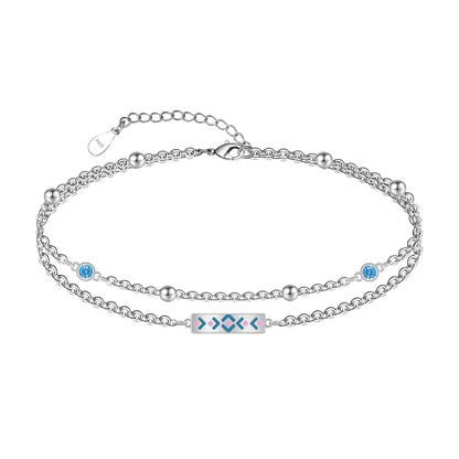 Bohemian Chevron Ankle Bracelet 925 Sterling Silver Boho Anklets