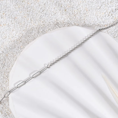 Ankle Bracelet 925 Sterling Silver Paperclip Anklet for Women