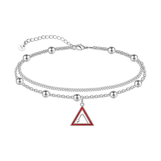 925 Sterling Silver Triangle Anklet Hypoallergenic Triangle Anklets for Women
