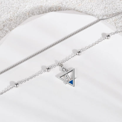 Ankle Bracelet 925 Sterling Silver Dainty Triangle Anklet for Women