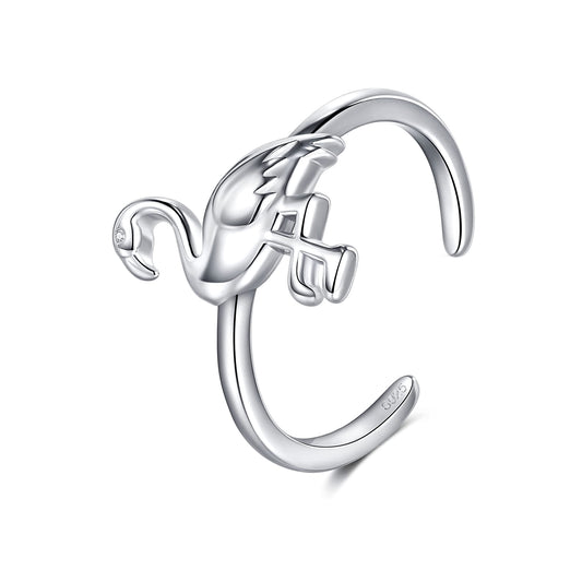 925 Sterling Silver Flamingo Toe Rings for Women