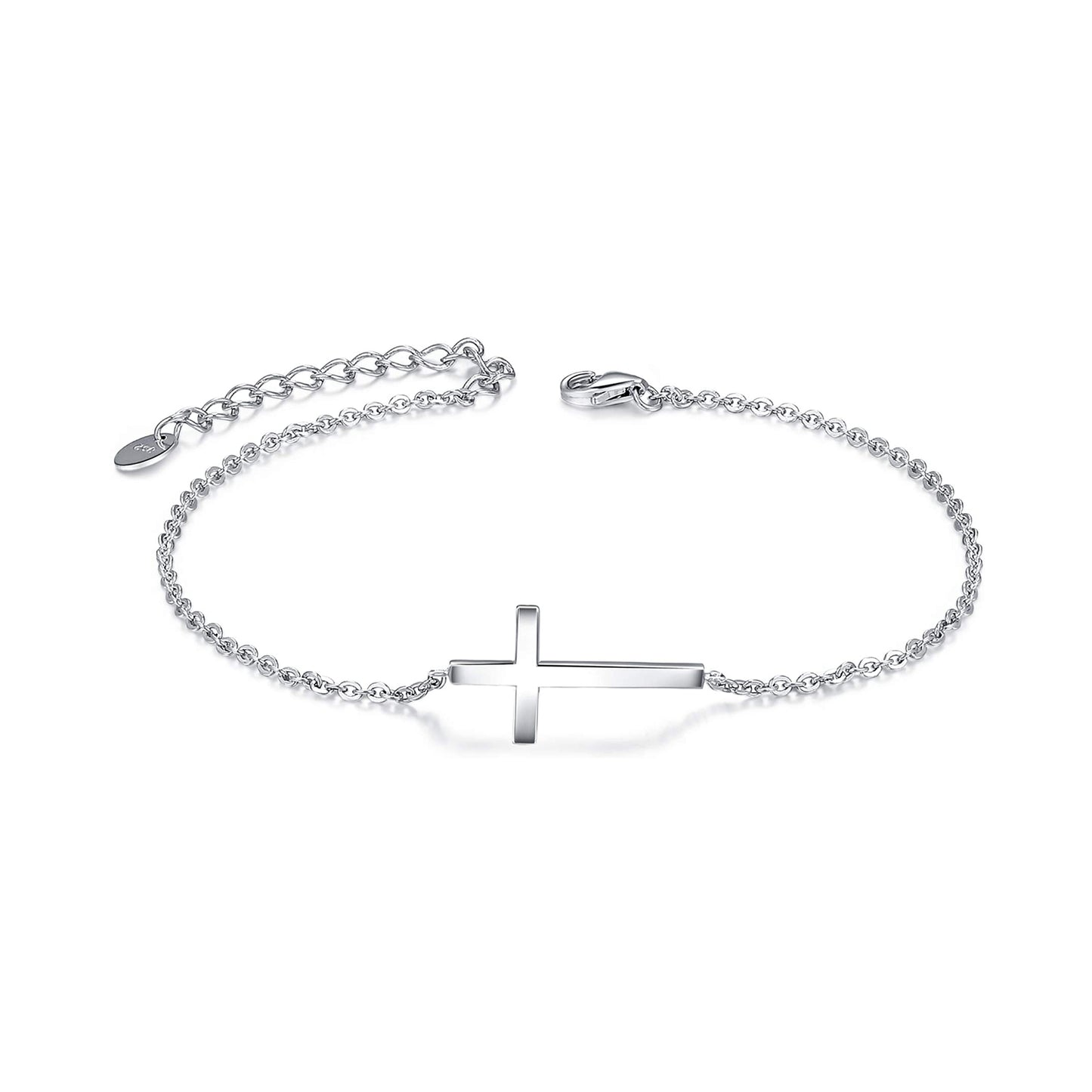 925 Sterling Silver Cross Bracelet for Women