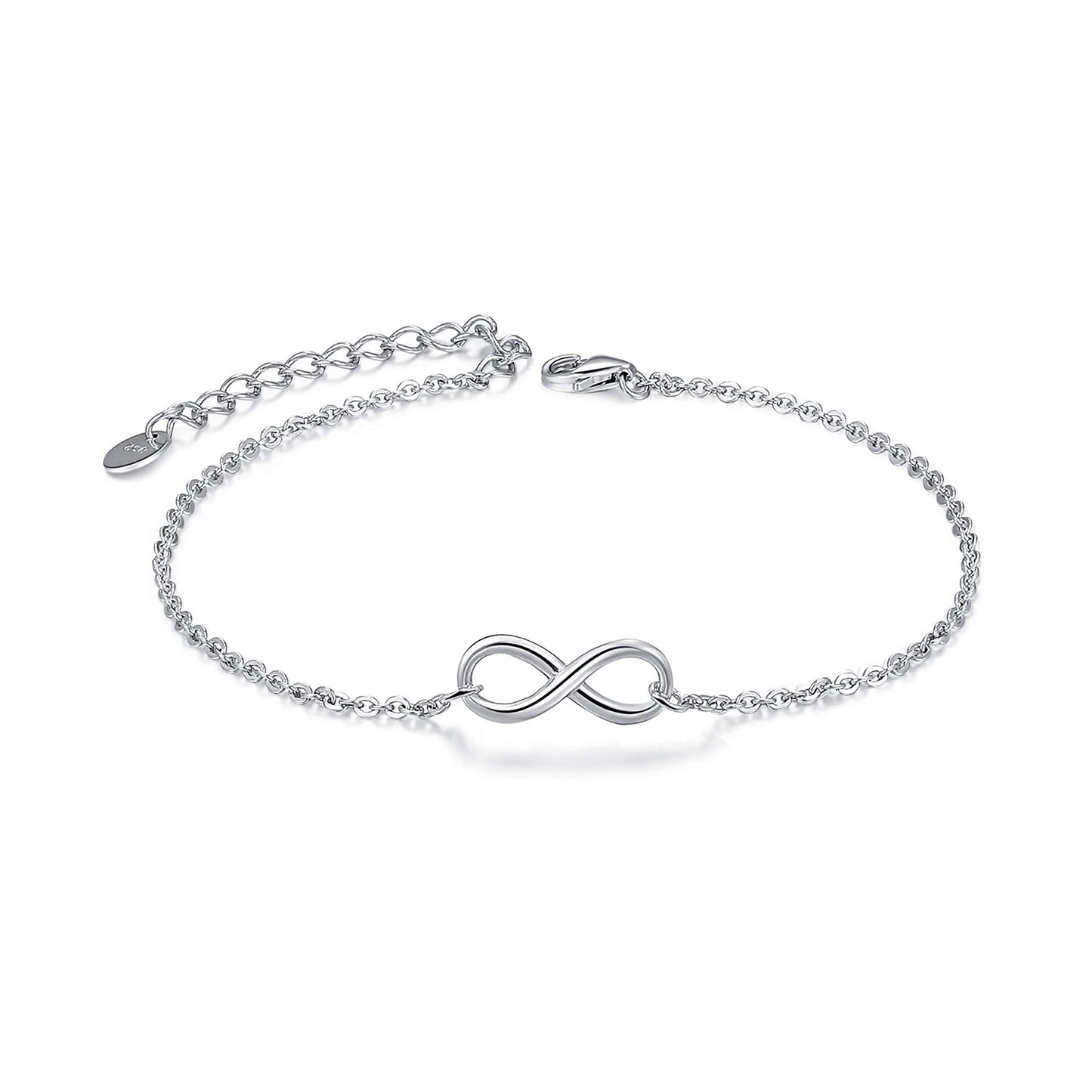 925 Sterling Silver Infinity Love Bracelet for Women