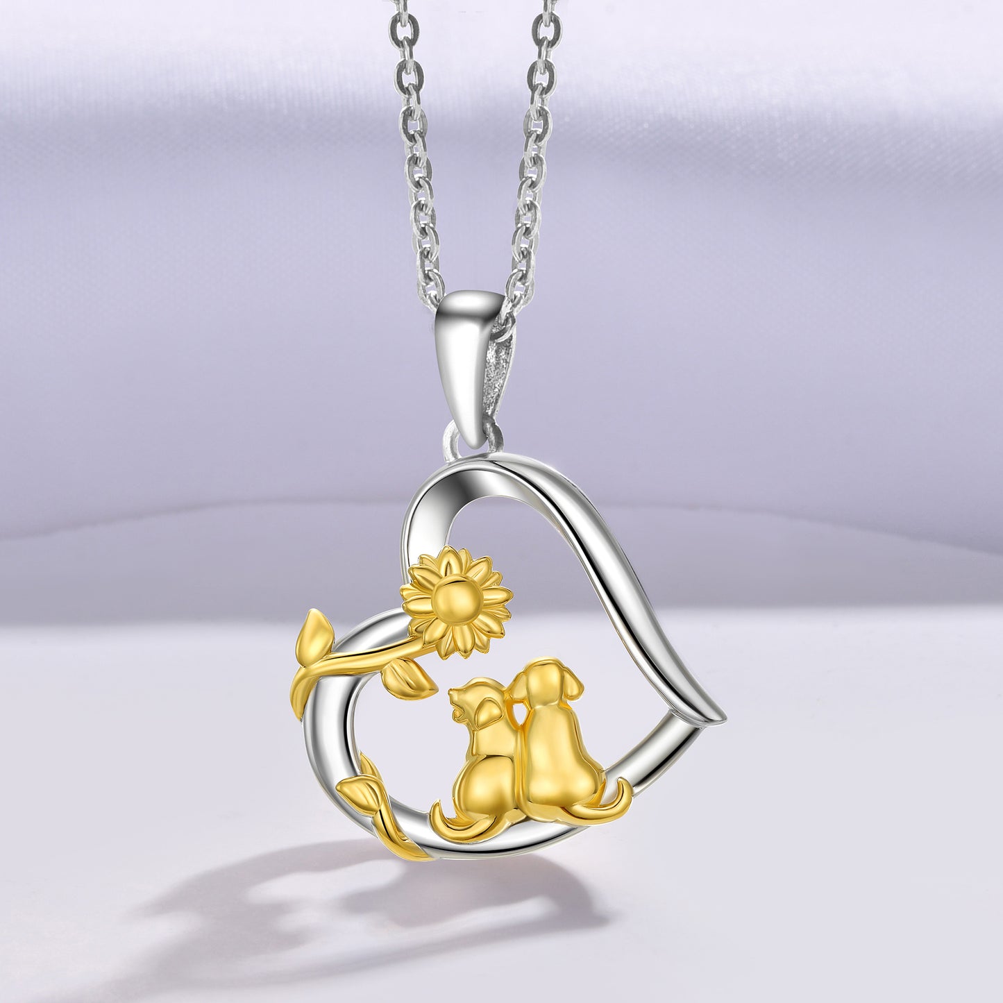 Gold Plated 925 Sterling Silver Dog Mom Necklace