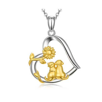 Gold Plated 925 Sterling Silver Dog Mom Necklace