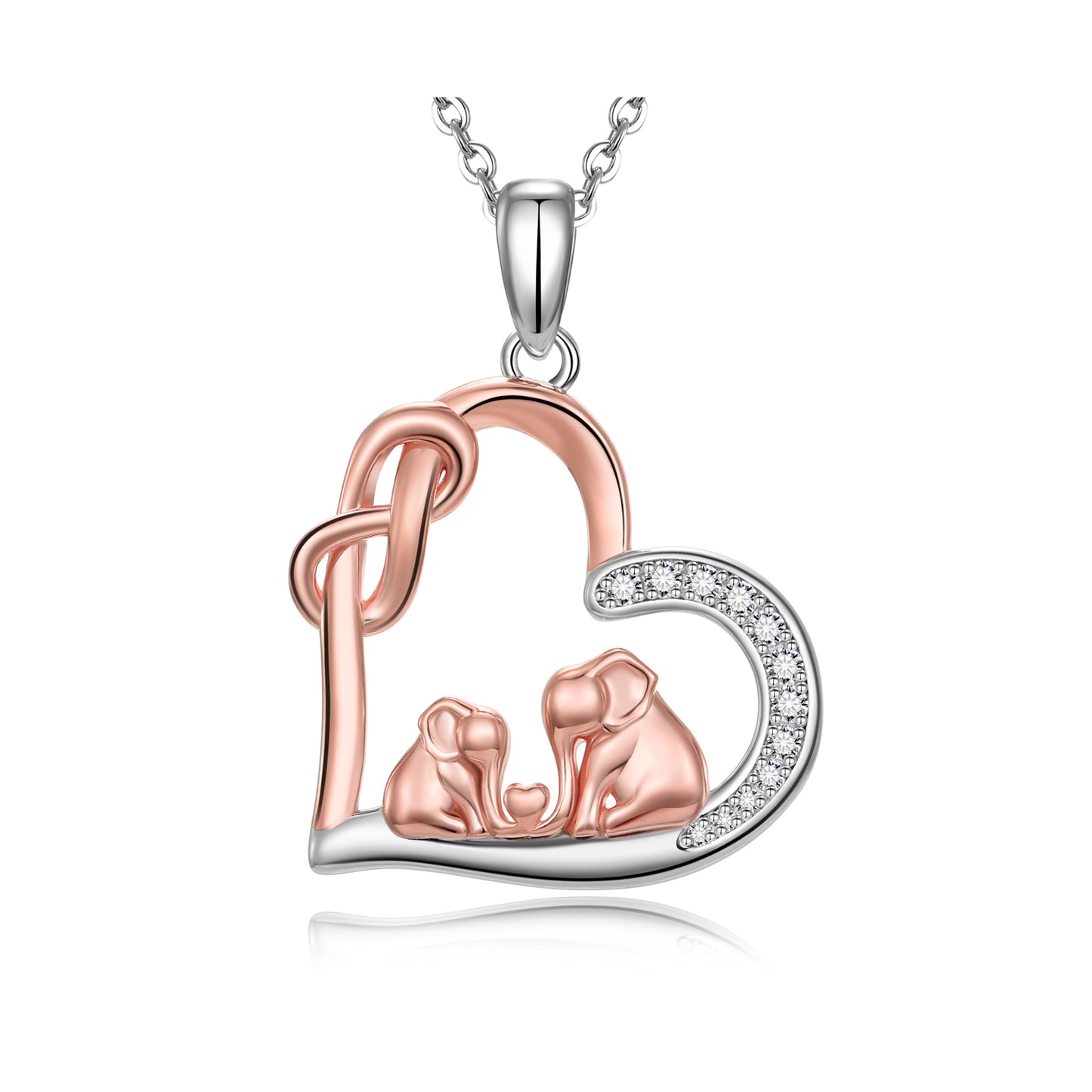 925 Sterling Silver Lucky Mom Elephant Necklace