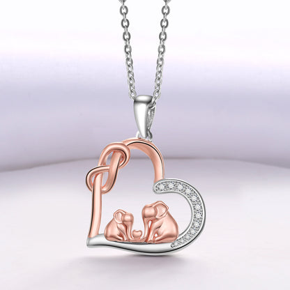 925 Sterling Silver Lucky Mom Elephant Necklace