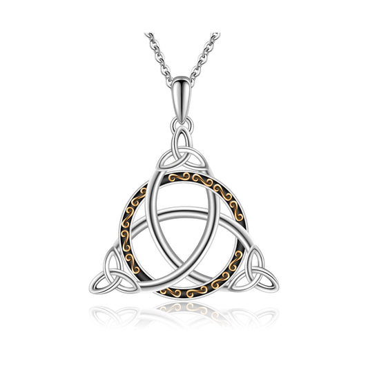 925 Sterling Silver Viking Triquetra Celtic Necklace Good Luck Irish Celtic Knot Necklace