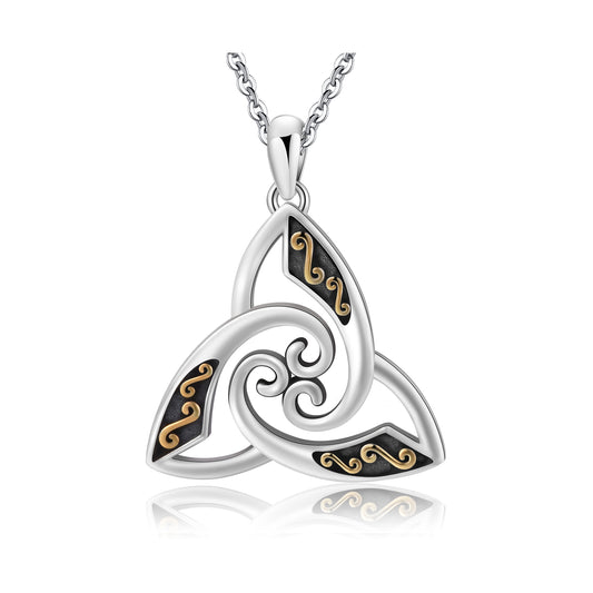 925 Sterling Silver Celtic Trinity Knot Pendant Necklace