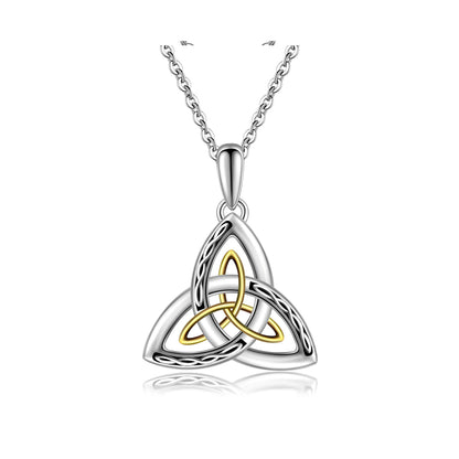 925 Sterling Silver Good Luck Irish Celtic Trinity Knot Necklace